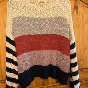 Listicle Color Block Popcorn Sweater